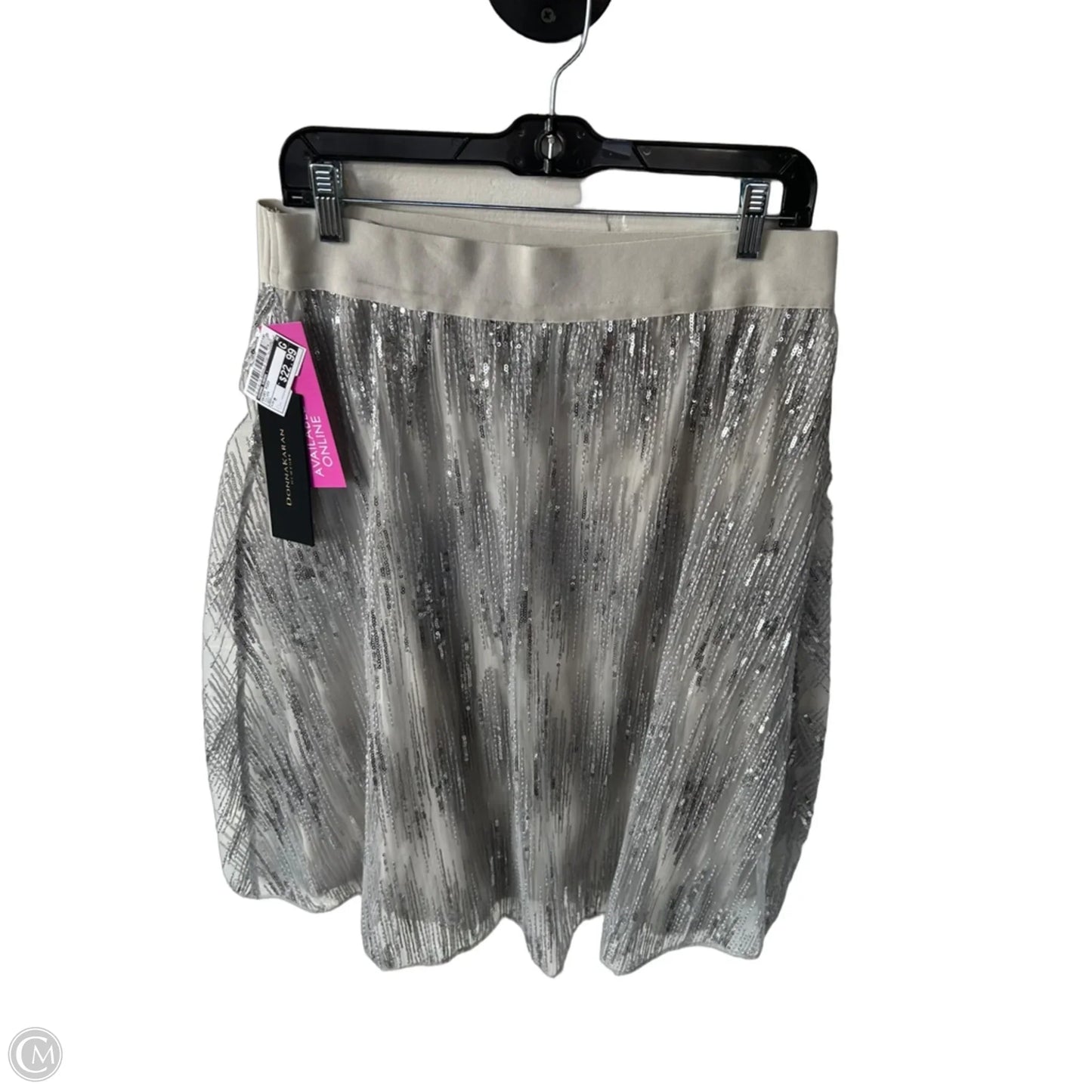 Skirt Midi By Donna Karan In Silver, Size: M