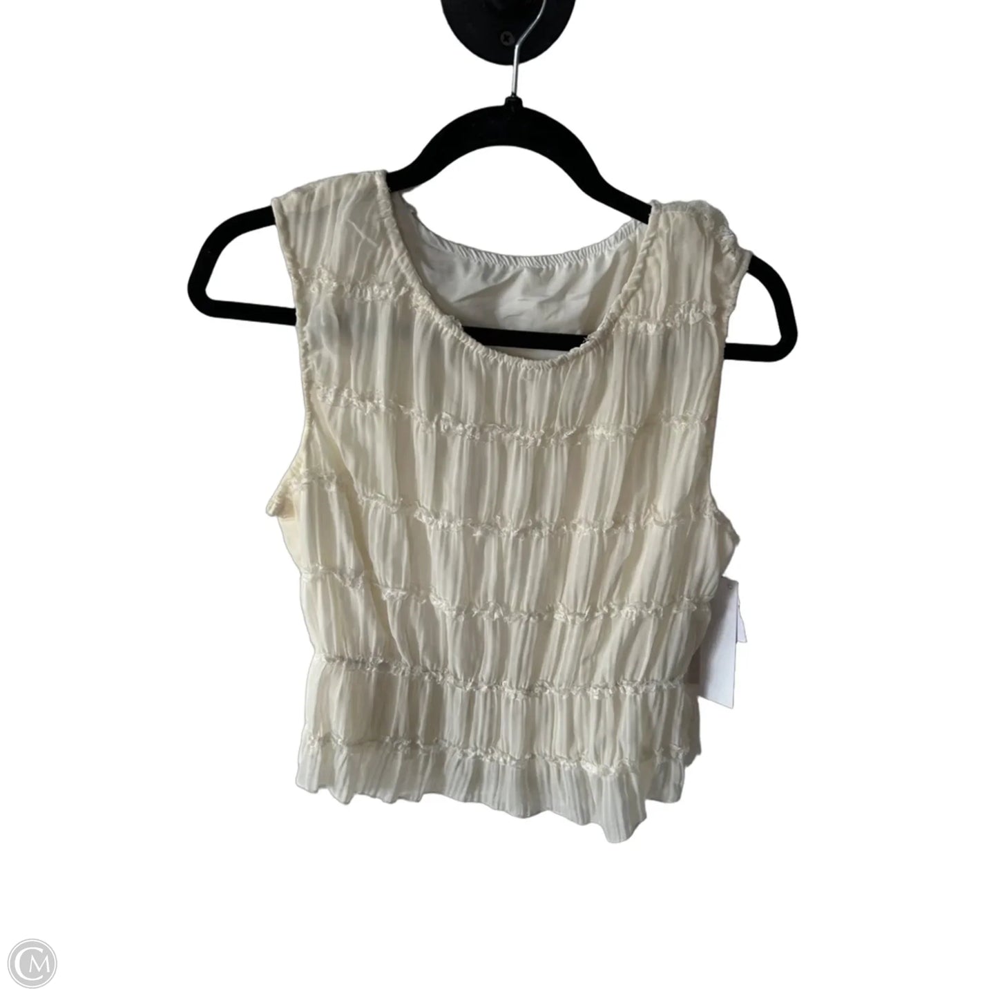 Top Sleeveless By Cmf In Cream, Size: L