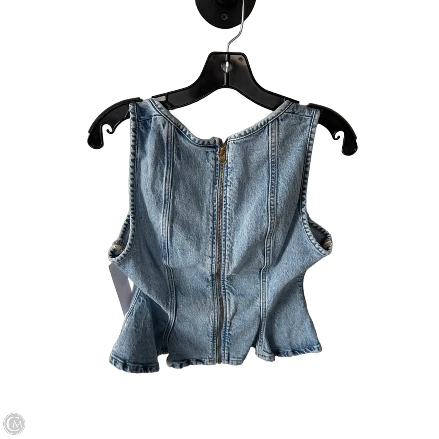 Top Sleeveless By Scoop In Blue Denim, Size: M