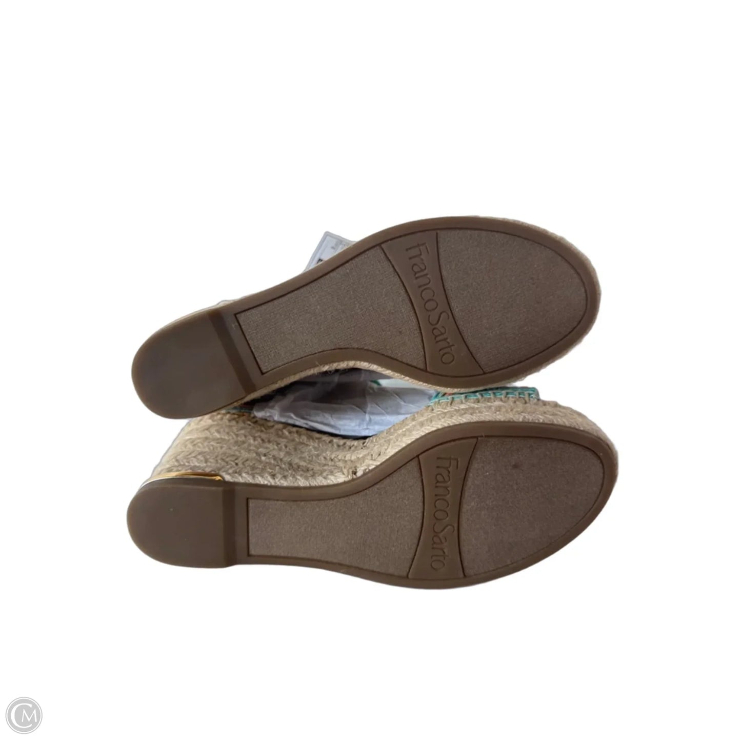 Sandals Heels Wedge By Franco Sarto In Blue & Pink, Size: 5