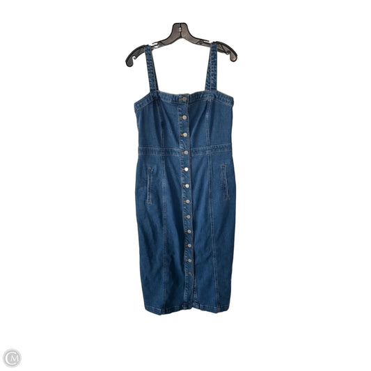 Dress Casual Midi By Ann Taylor In Blue Denim, Size: M