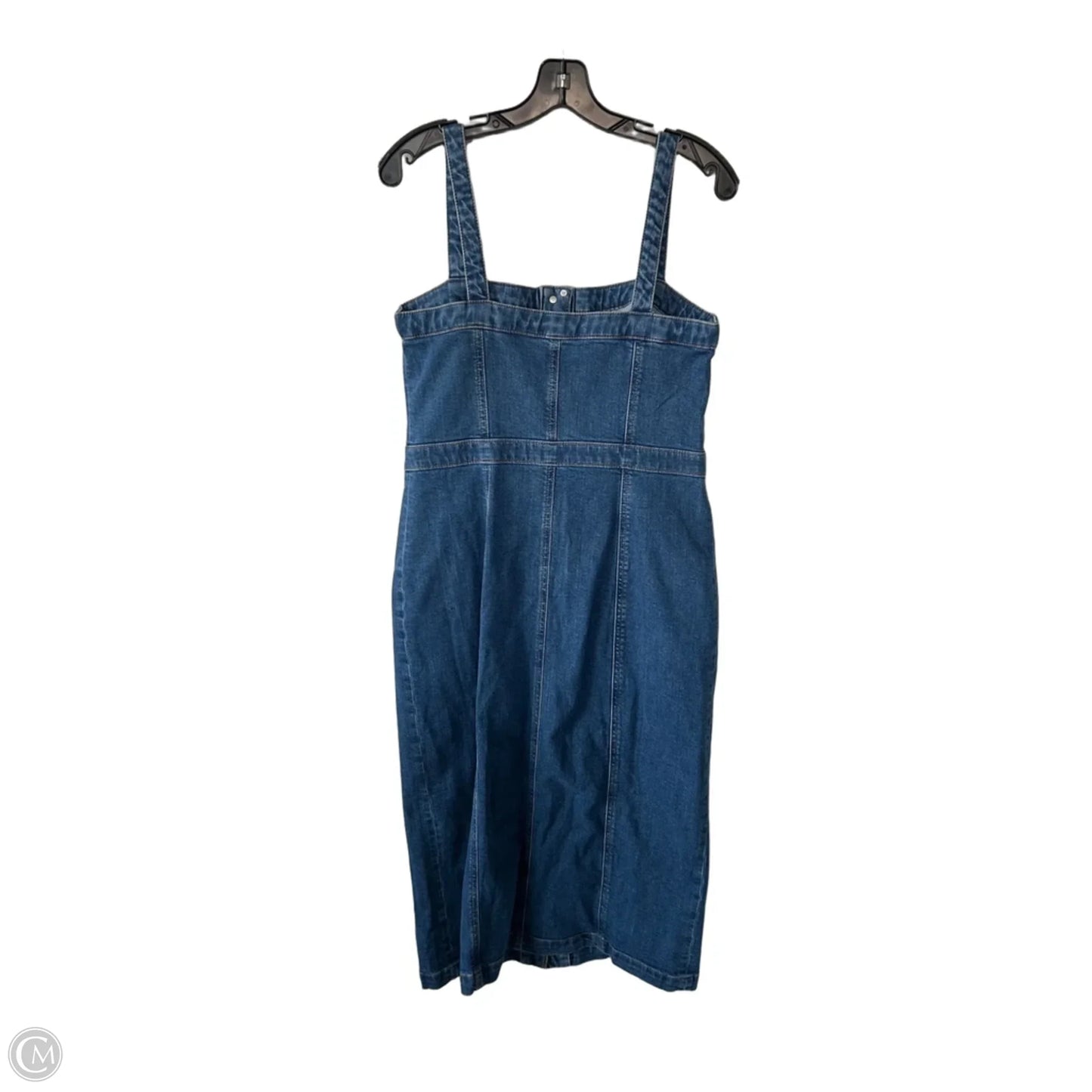 Dress Casual Midi By Ann Taylor In Blue Denim, Size: M