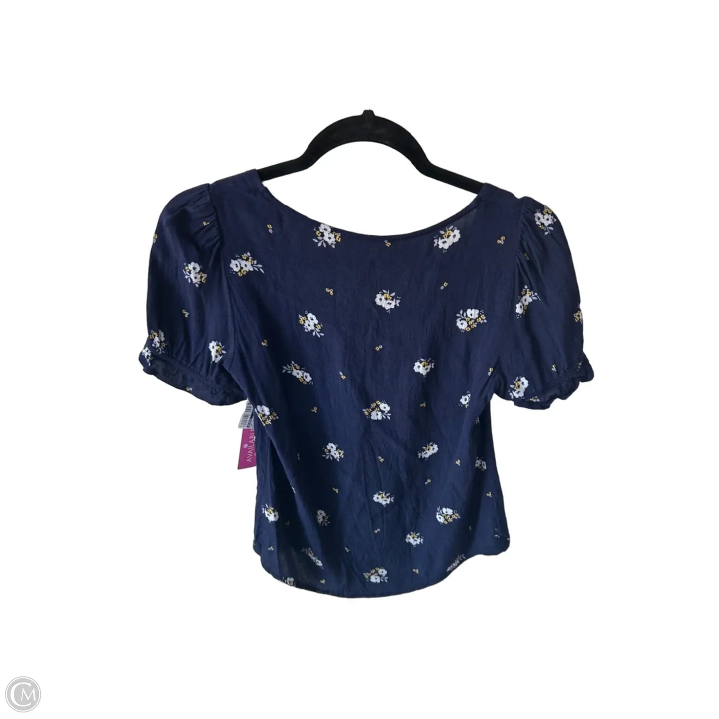 Top Short Sleeve By Elodie In Blue & White, Size: S