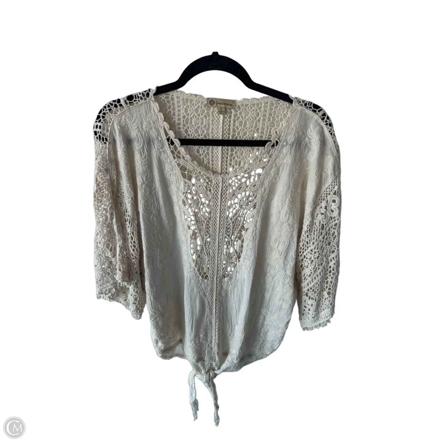 Top Short Sleeve By Democracy In Cream, Size: S