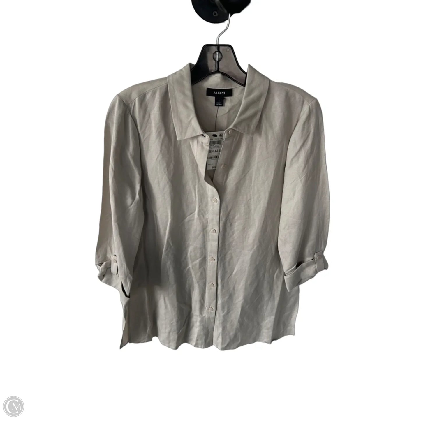 Tunic Long Sleeve By Alfani In Tan, Size: S