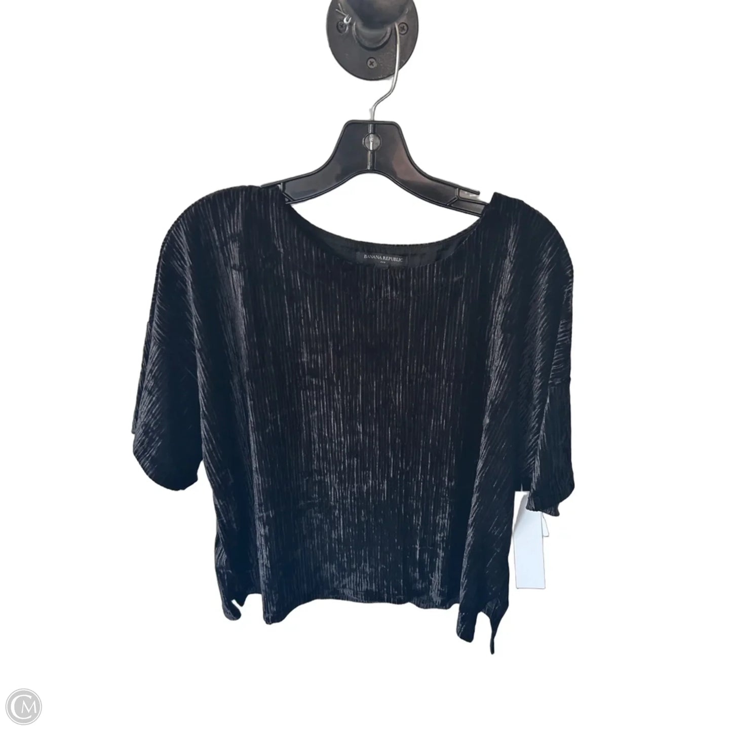 Top Short Sleeve By Banana Republic In Black, Size: L
