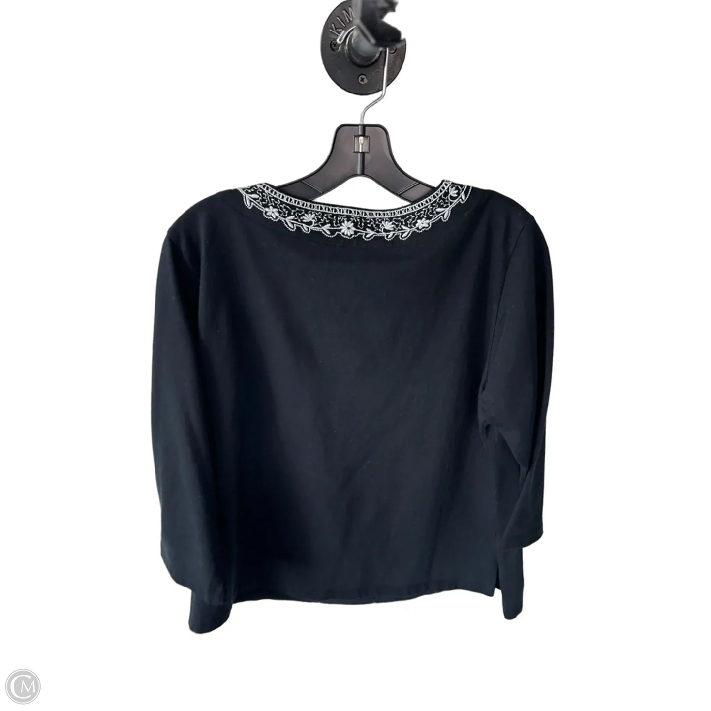 Top 3/4 Sleeve By Coldwater Creek In Black & White, Size: M