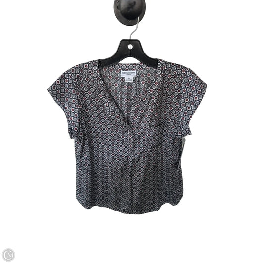 Top Short Sleeve By Liz Claiborne In Black & Red, Size: Mp