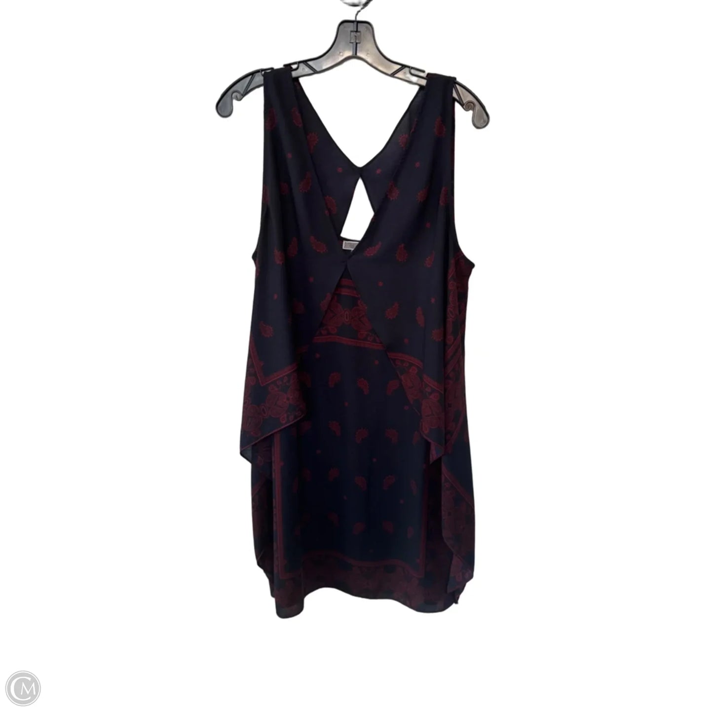 Tunic Sleeveless By Chelsea 28 In Grey & Red, Size: Xl