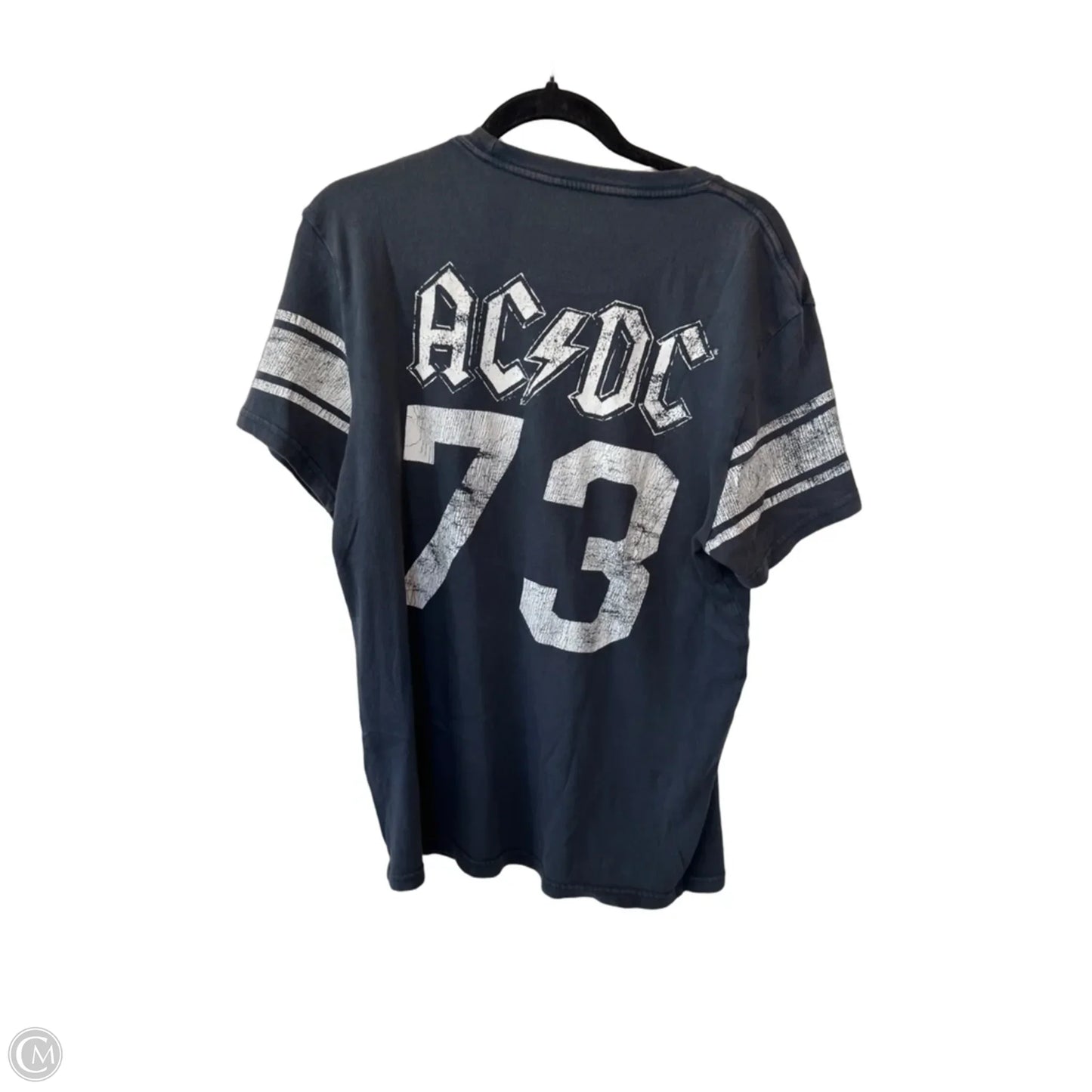 Top Short Sleeve By Lucky Brand In Blue & White, Size: M