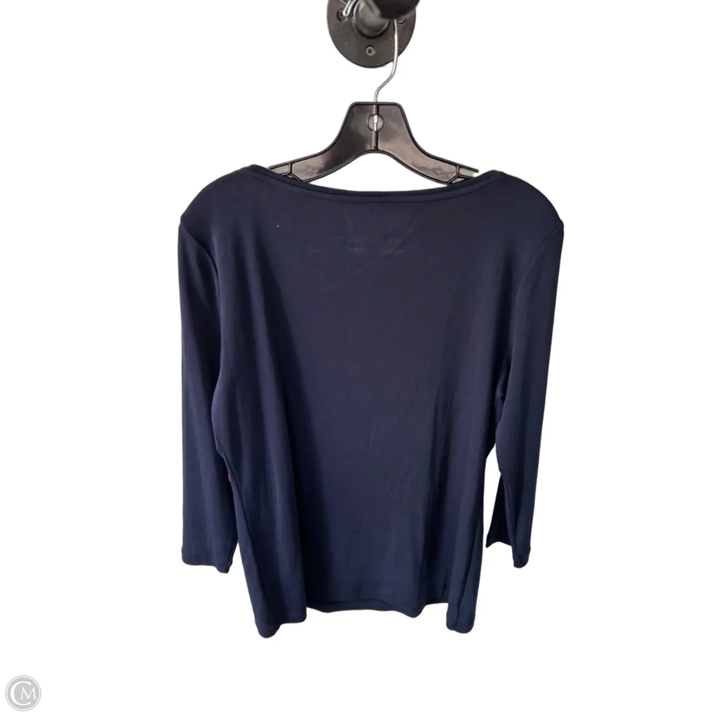 Top 3/4 Sleeve Basic By Talbots In Navy, Size: M