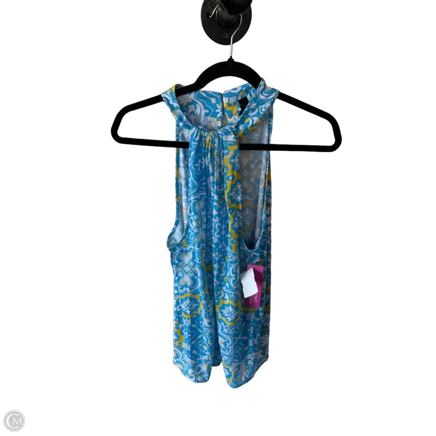 Top Sleeveless By Ann Taylor In Blue & Yellow, Size: M