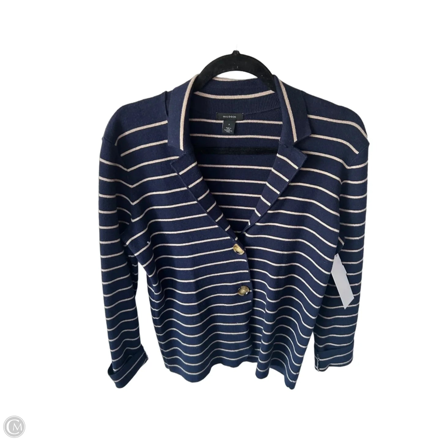 Blazer By Halogen In Blue & Tan, Size: S
