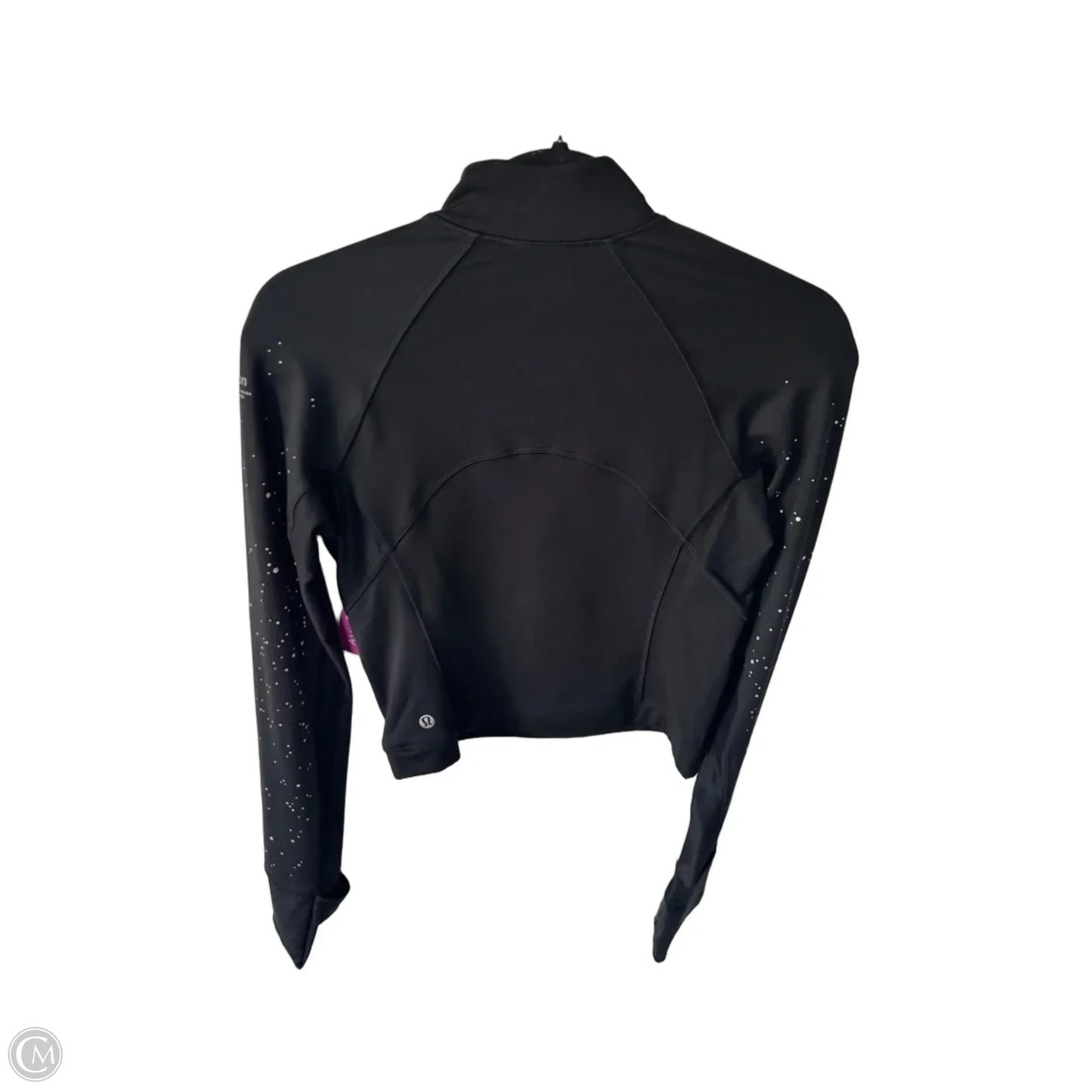 Athletic Top Long Sleeve Collar By Lululemon In Black & White, Size: S