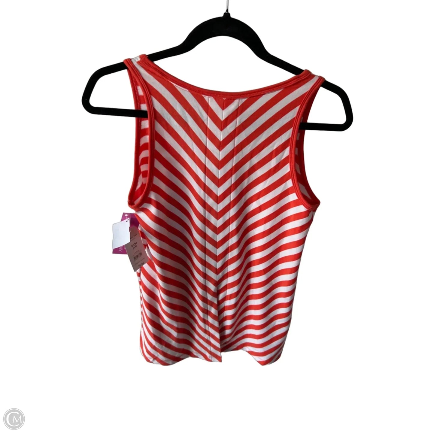 Top Sleeveless Basic By Time And Tru In Orange & White, Size: S