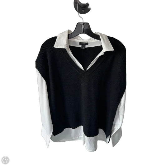 Sweater By Halogen In Black & White, Size: L
