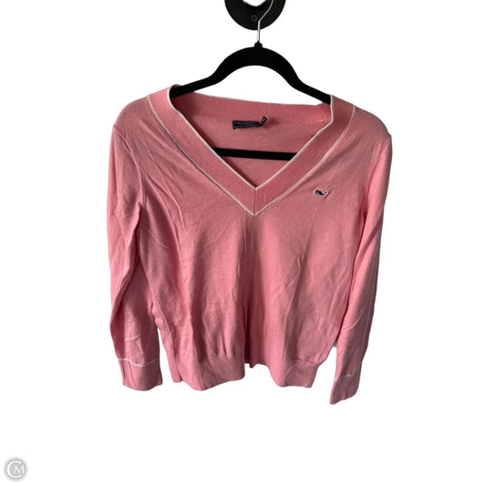 Sweater By Vineyard Vines In Pink & White, Size: M