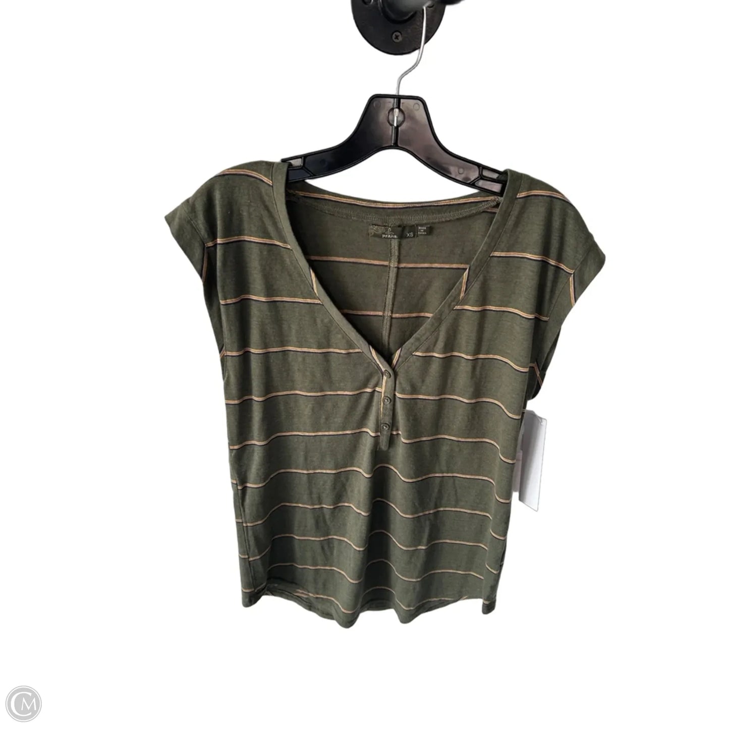 Top Sleeveless By Prana In Green & Yellow, Size: Xs
