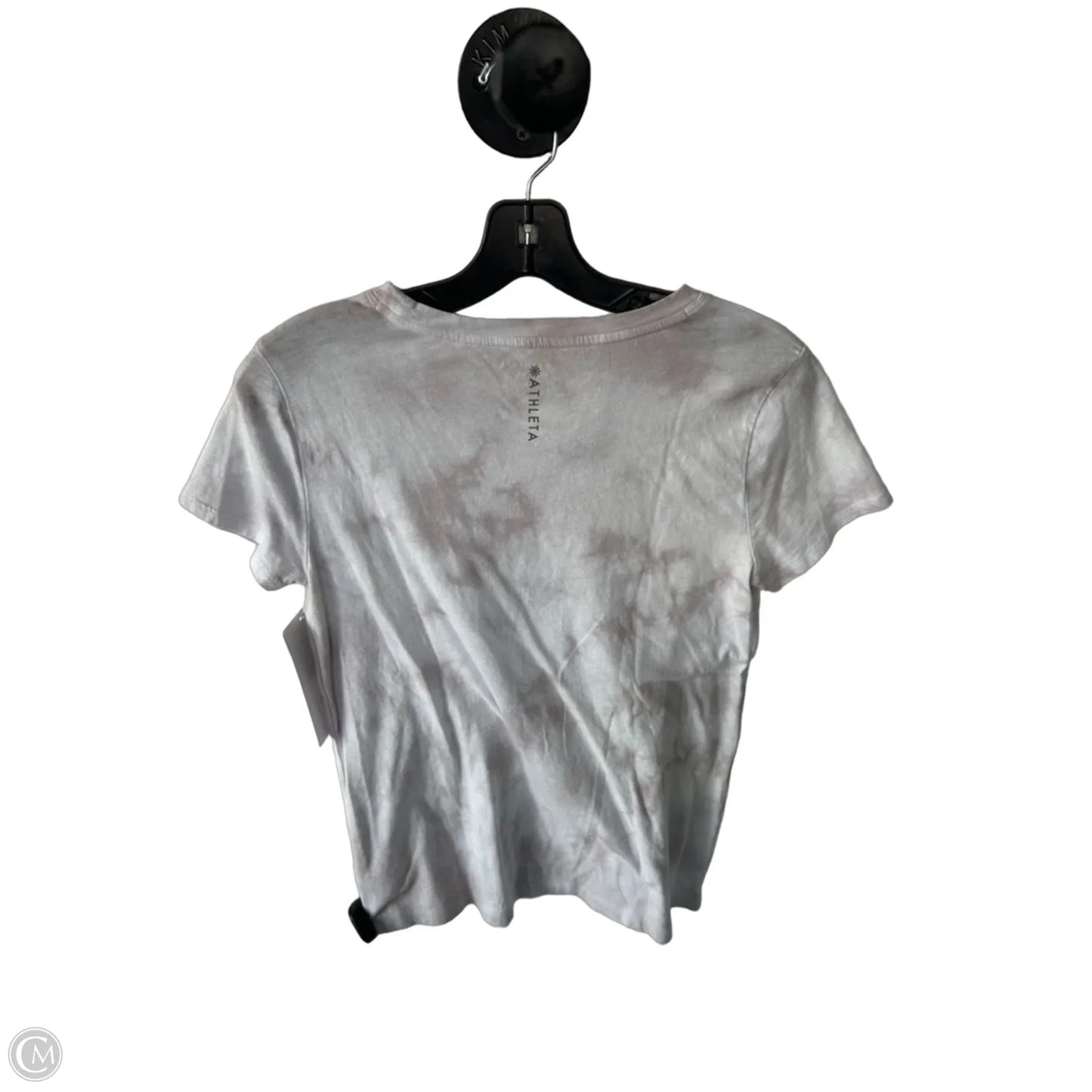 Athletic Top Short Sleeve By Athleta In Tan & White, Size: S