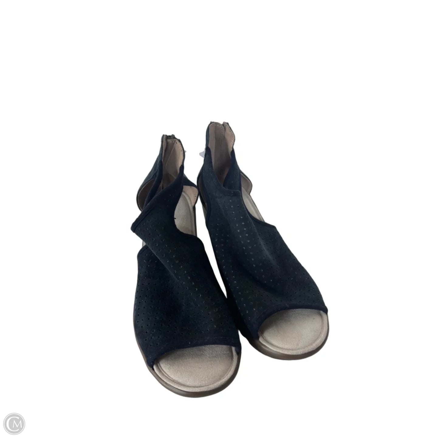 Sandals Heels Wedge By Skechers In Blue & Brown, Size: 8