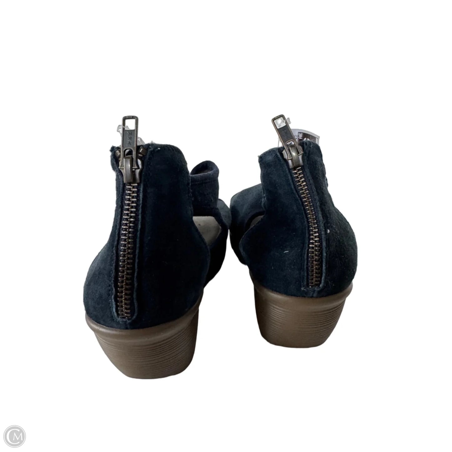 Sandals Heels Wedge By Skechers In Blue & Brown, Size: 8