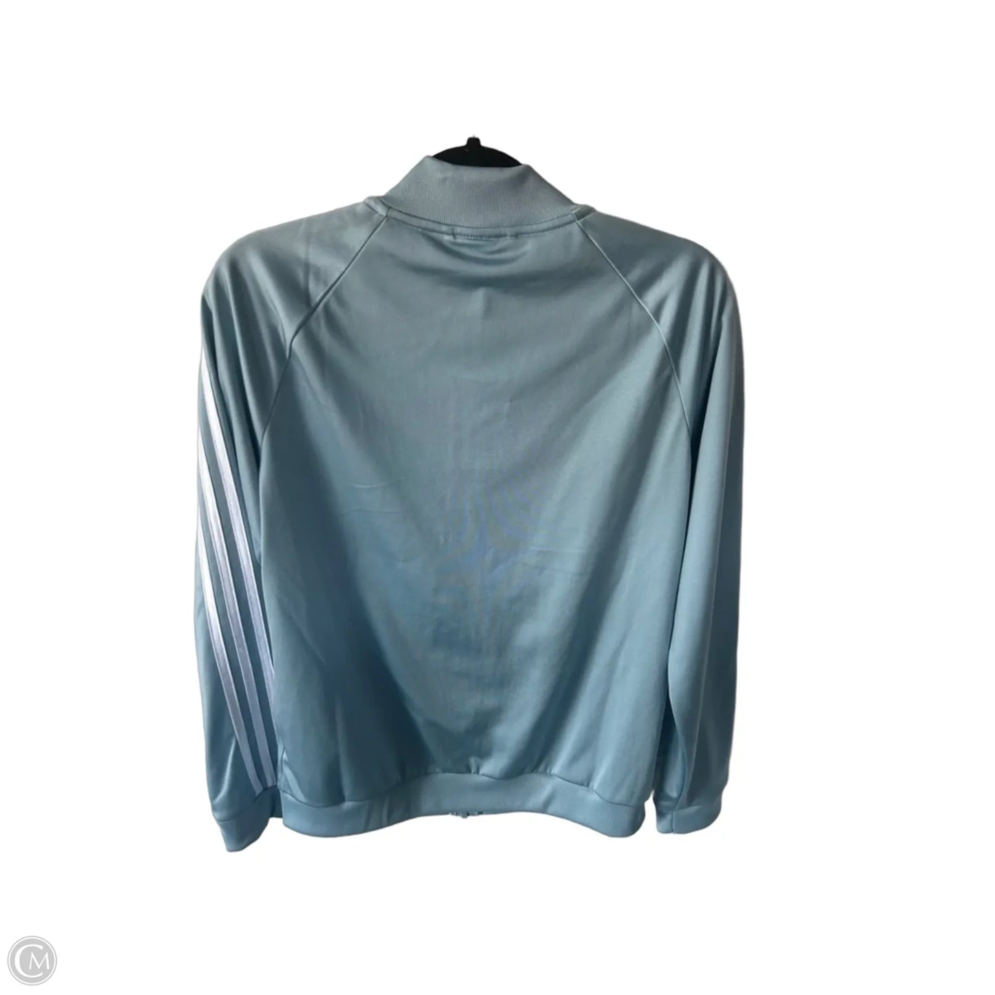 Athletic Jacket By Adidas In Blue & White, Size: M