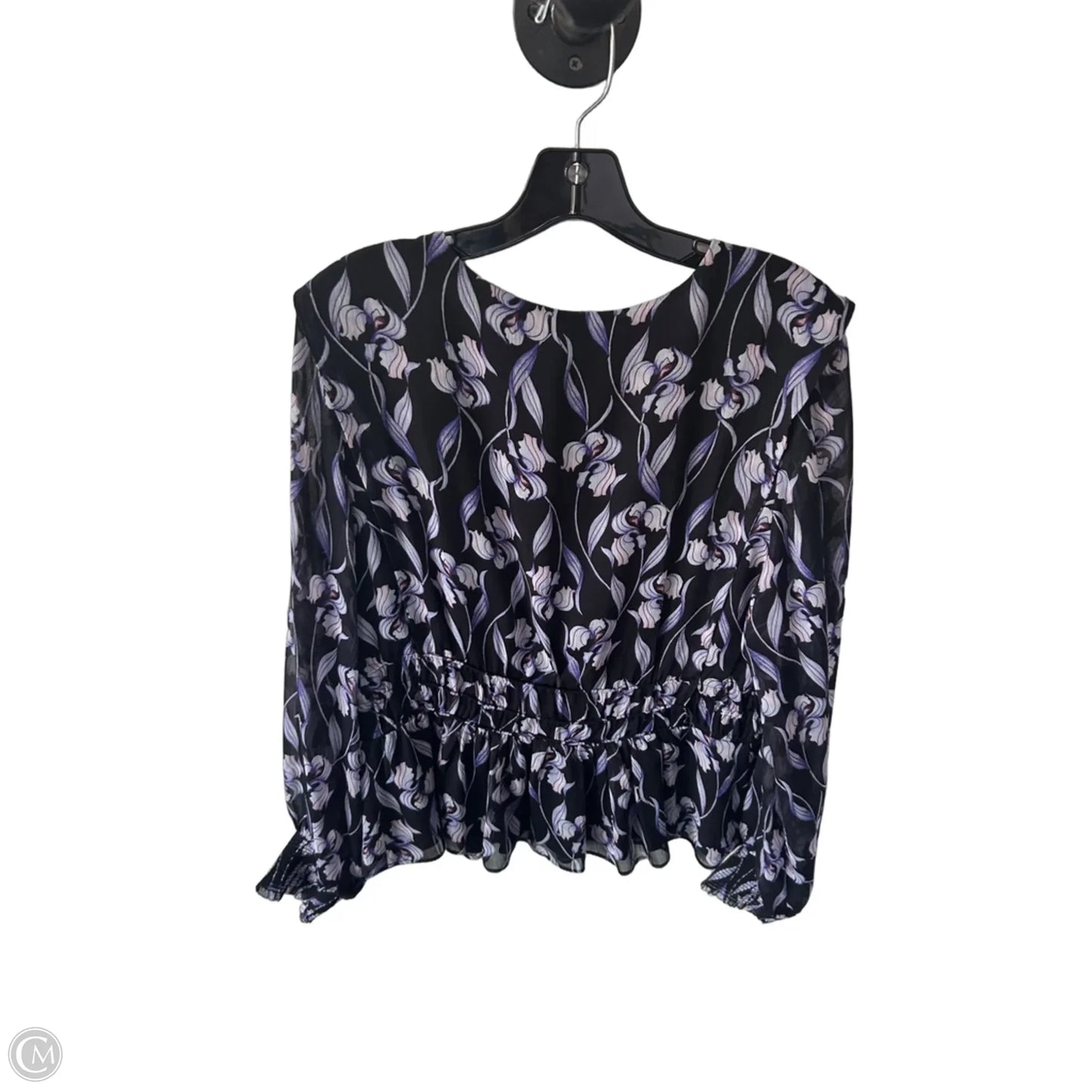 Top Long Sleeve By White House Black Market In Black & Purple, Size: L