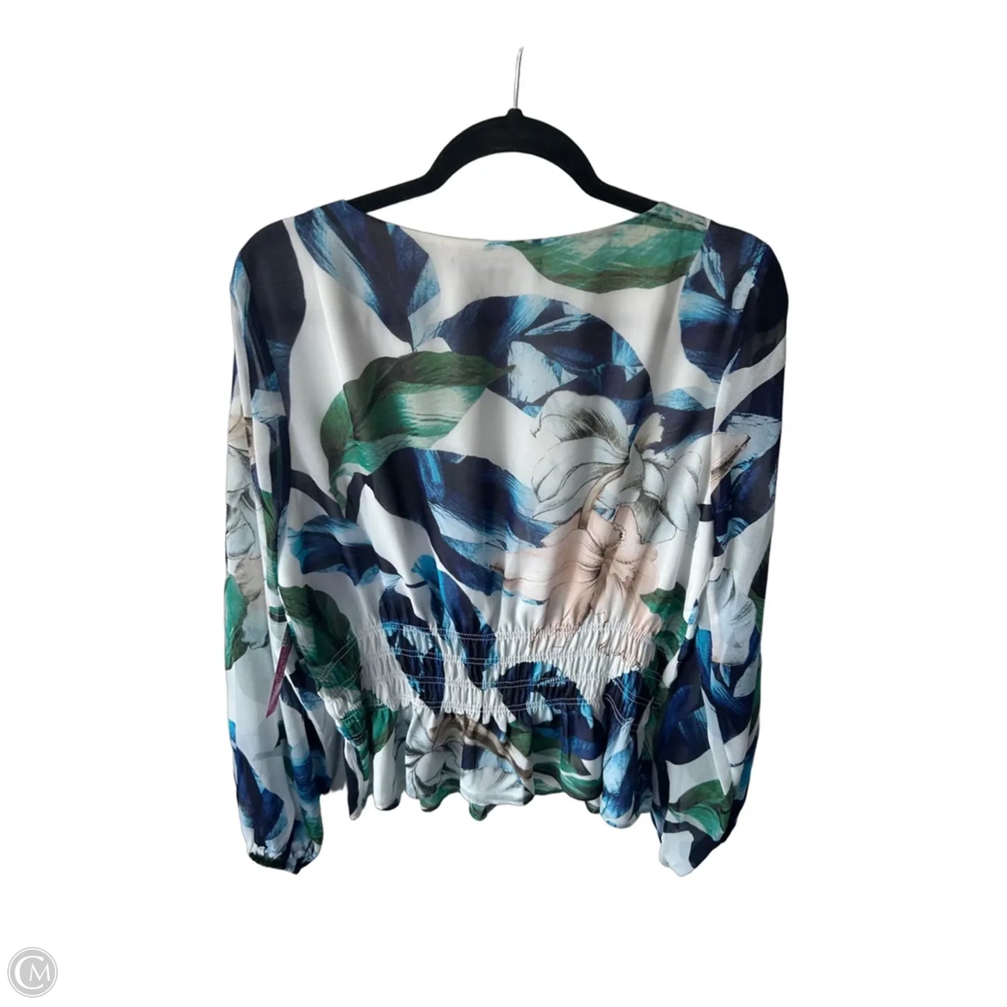 Top Long Sleeve By White House Black Market In Blue & Green, Size: L