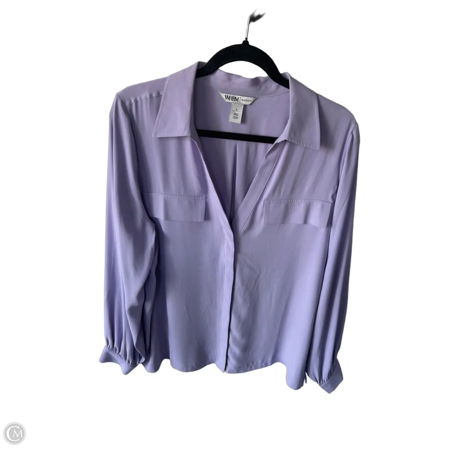 Top Long Sleeve By White House Black Market In Purple, Size: L