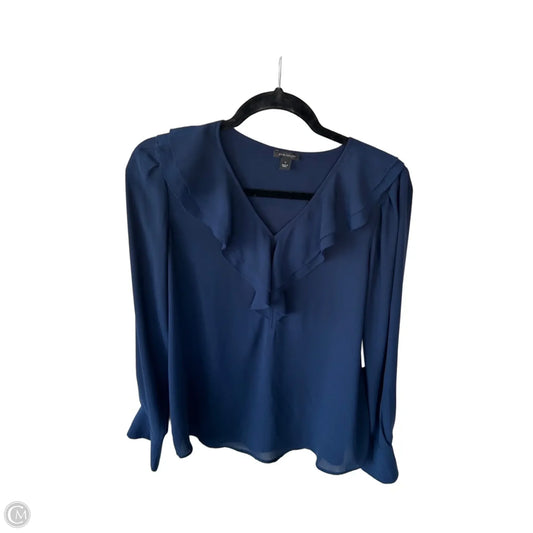 Top Long Sleeve By Ann Taylor In Blue, Size: S