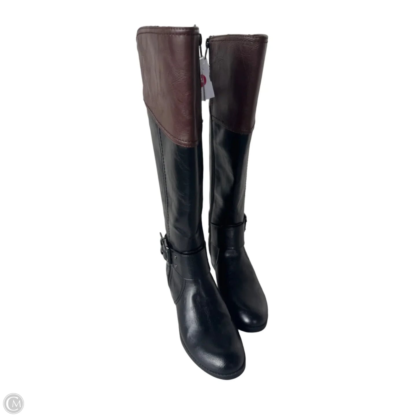 Boots Knee Flats By Unisa In Black & Brown, Size: 6