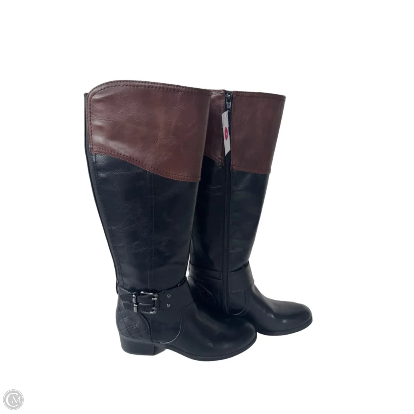 Boots Knee Flats By Unisa In Black & Brown, Size: 6