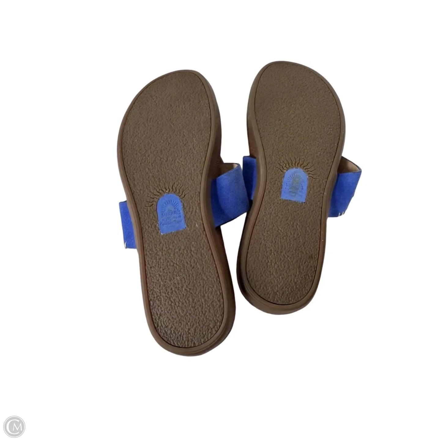 Sandals Flats By Clothes Mentor In Blue & Brown, Size: 9