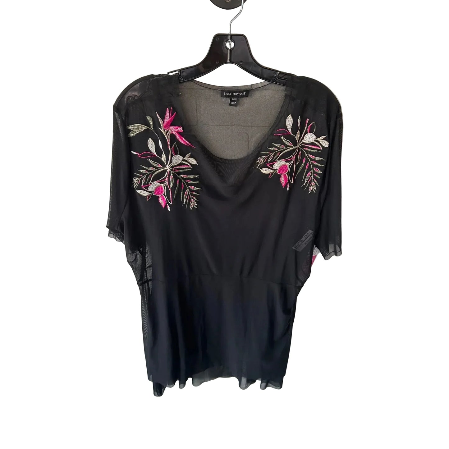 Top 2pc Short Sleeve By Lane Bryant In Black & Pink, Size: 1x