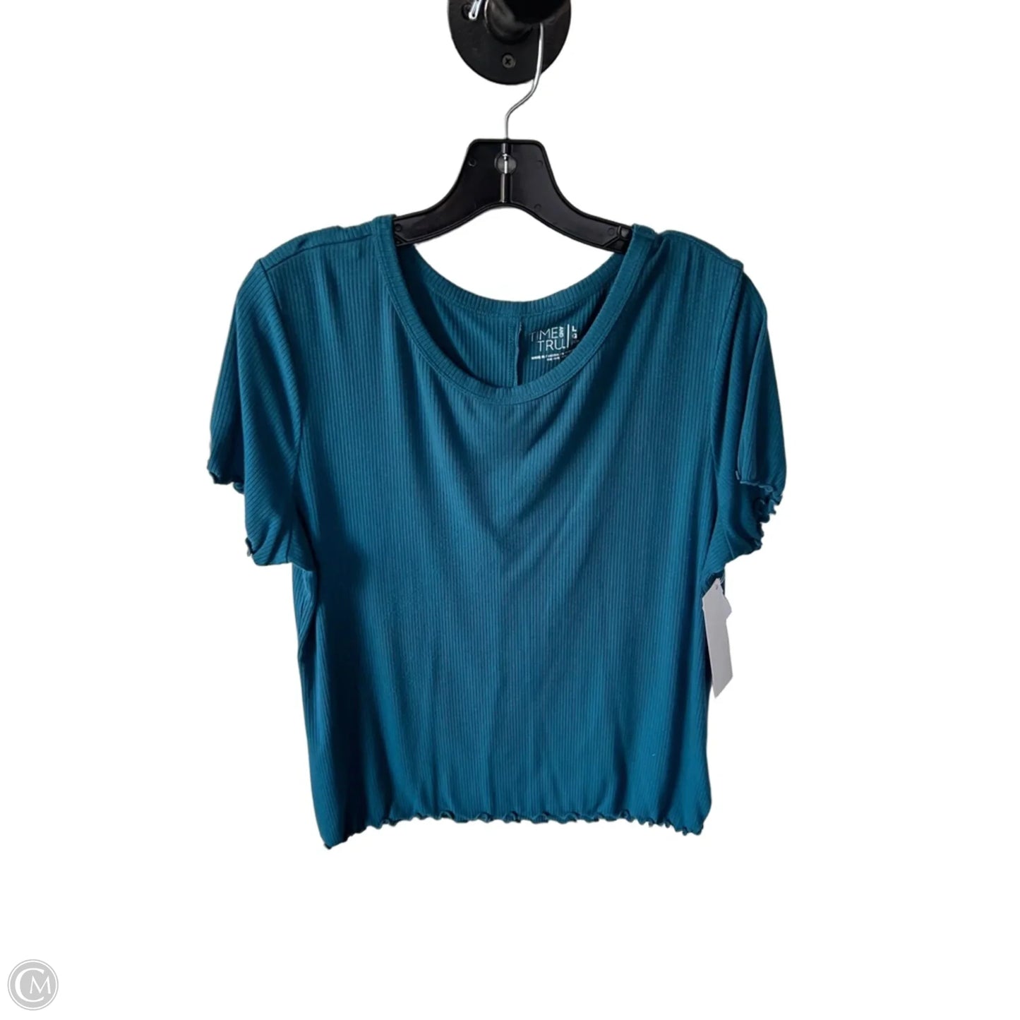Top Short Sleeve By Time And Tru In Blue, Size: L