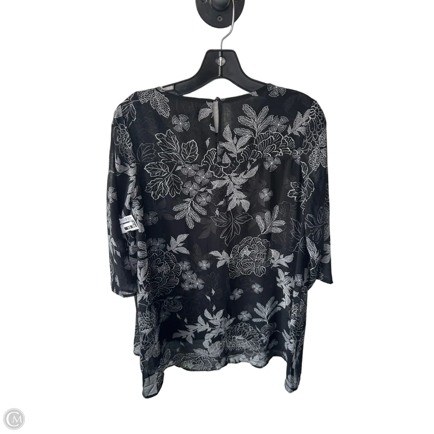 Top 3/4 Sleeve By Roz And Ali In Black & White, Size: Xs