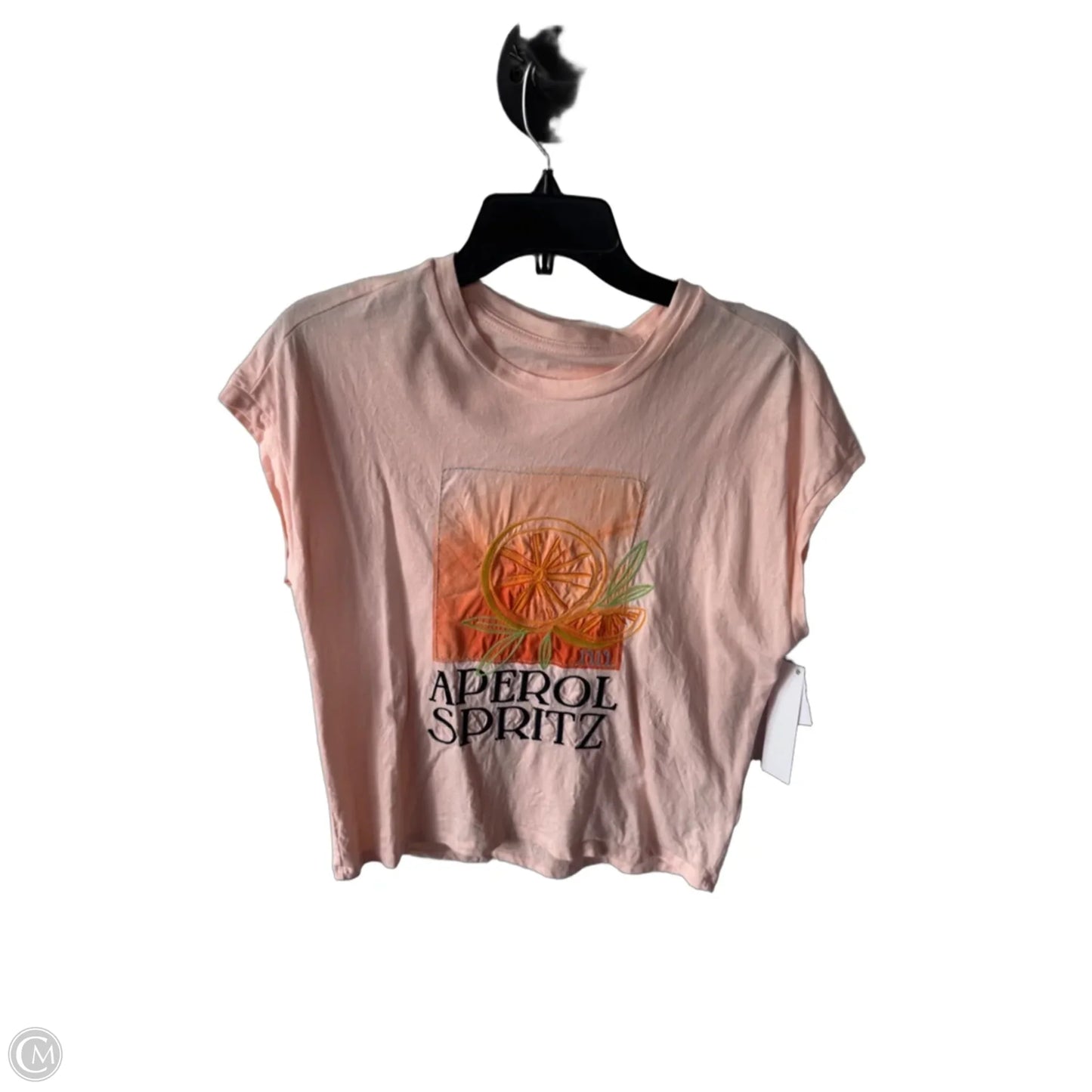 Top Short Sleeve By Anthropologie In Peach, Size: M