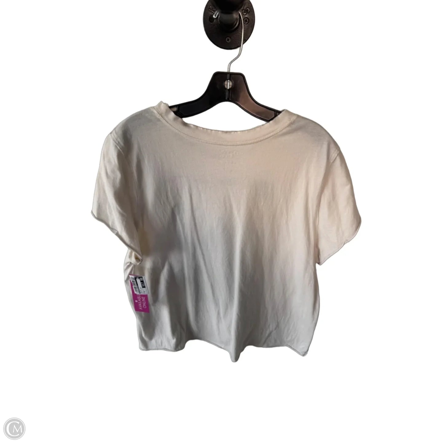 Top Short Sleeve By Anthropologie In Cream & Green, Size: M