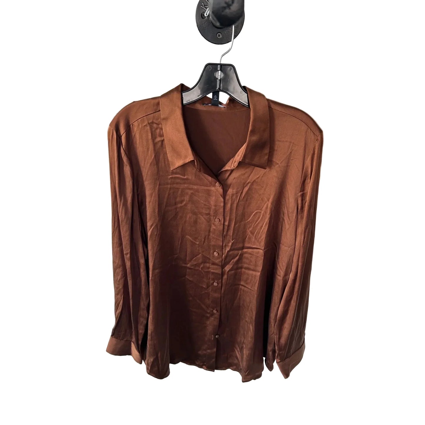 Blouse Long Sleeve By Eileen Fisher In Bronze, Size: L