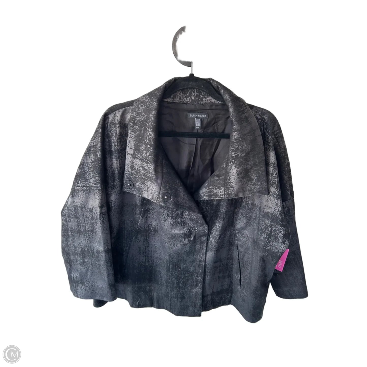 Blazer By Eileen Fisher In Black & Grey, Size: M