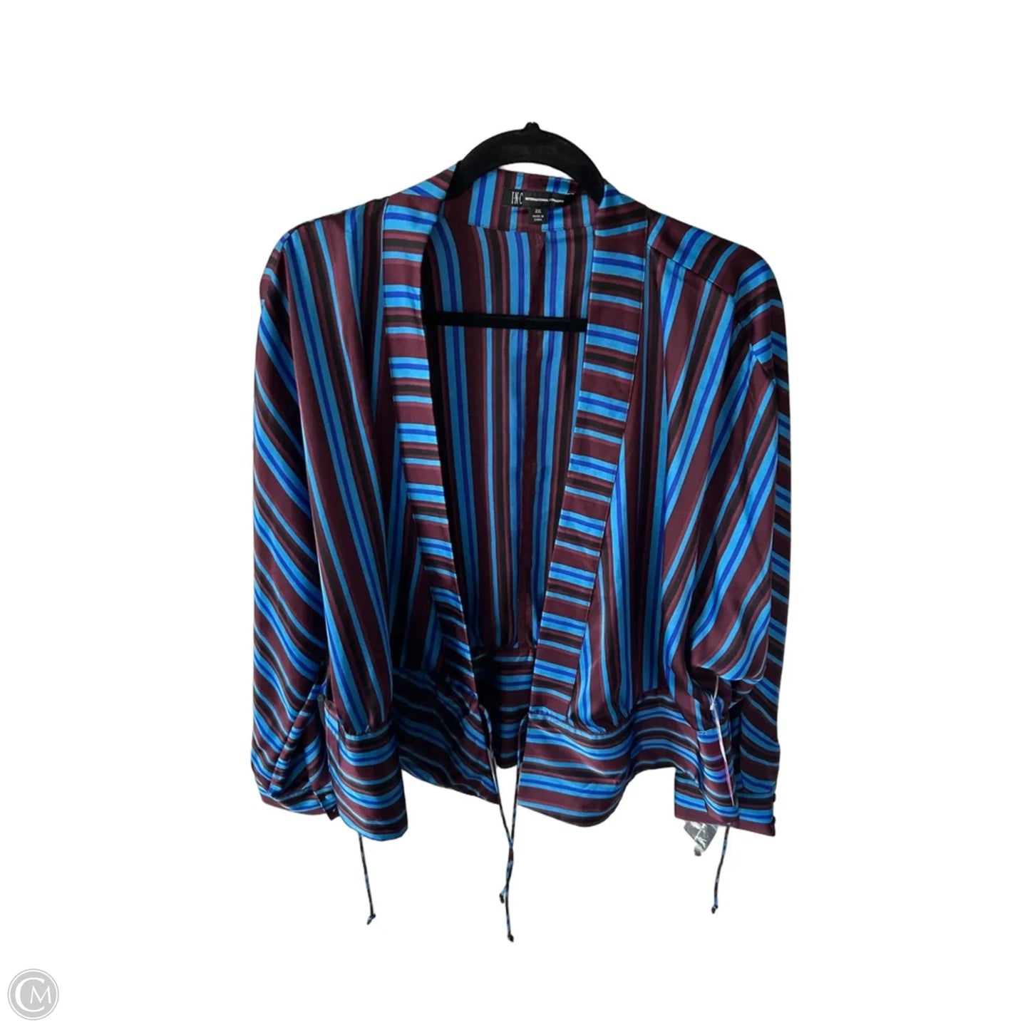 Top Long Sleeve By Inc In Blue & Red, Size: Xxl
