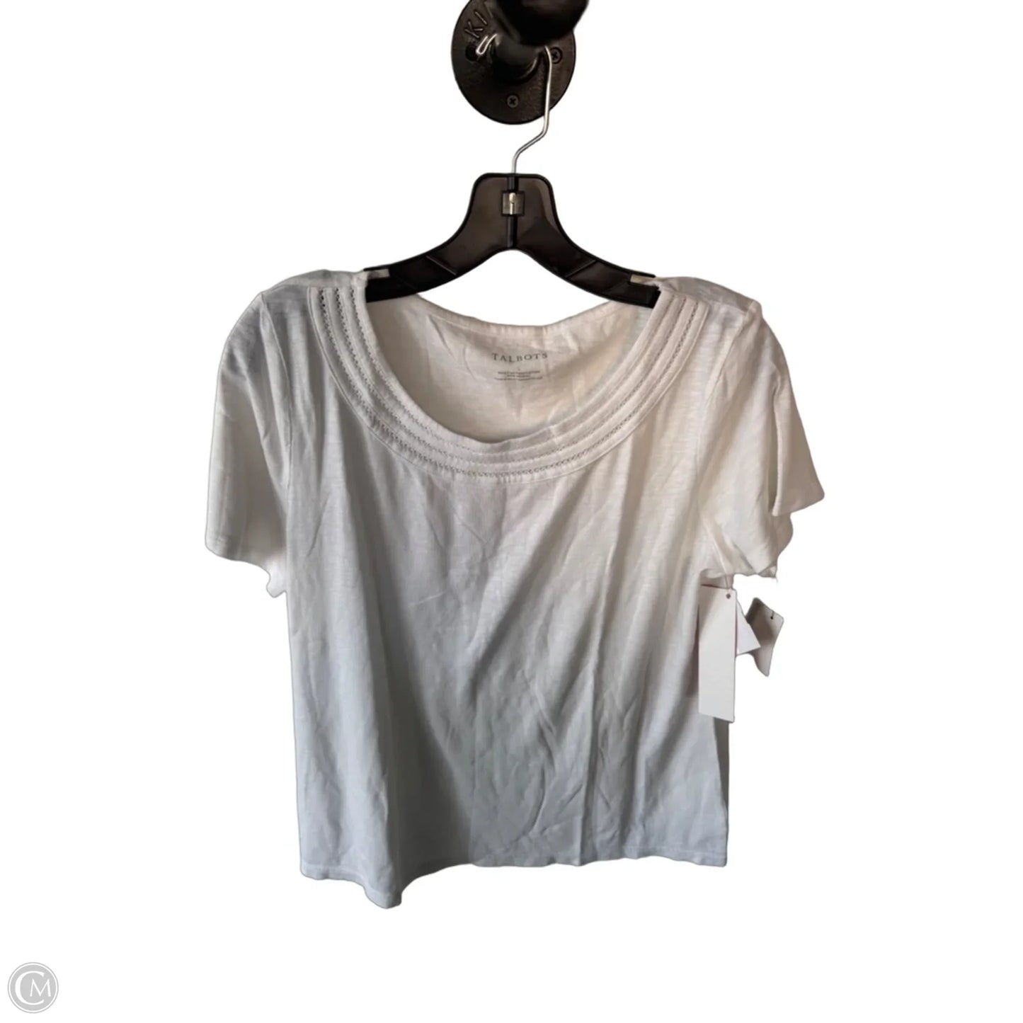 Top Short Sleeve By Talbots In White, Size: L