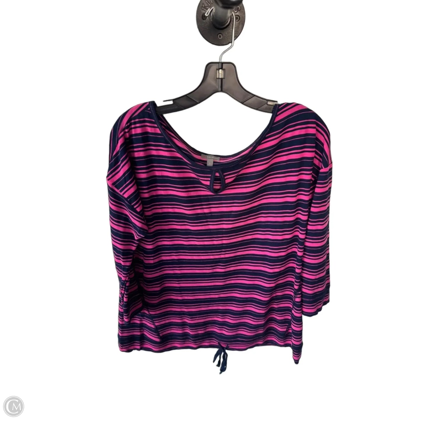 Top 3/4 Sleeve By Talbots In Blue & Pink, Size: L