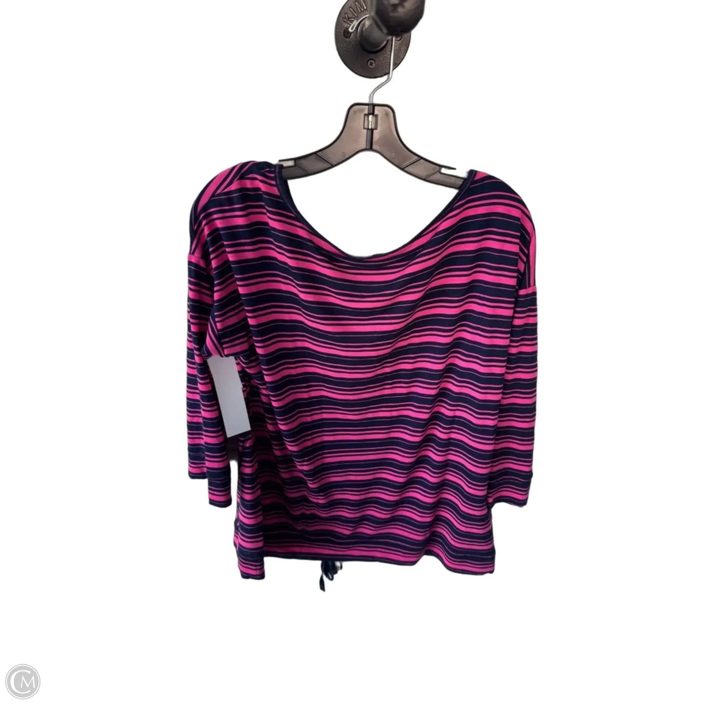 Top 3/4 Sleeve By Talbots In Blue & Pink, Size: L