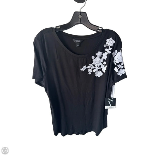 Top Short Sleeve Basic By Simply Vera In Black & White, Size: L