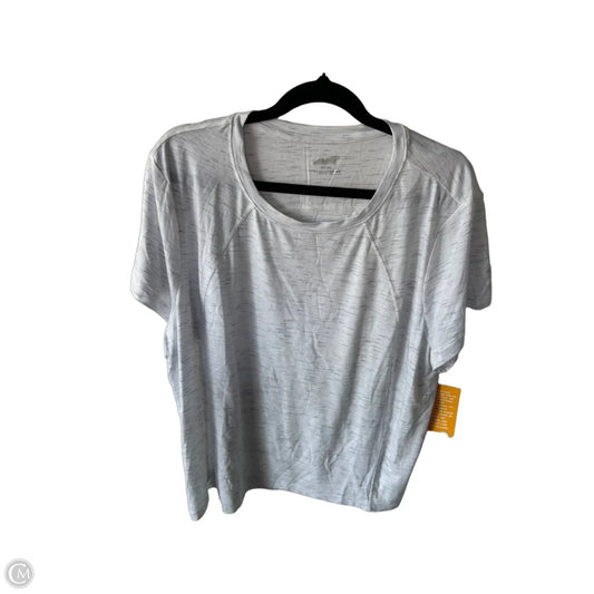 Athletic Top Short Sleeve By Avia In Grey & White, Size: Xxl
