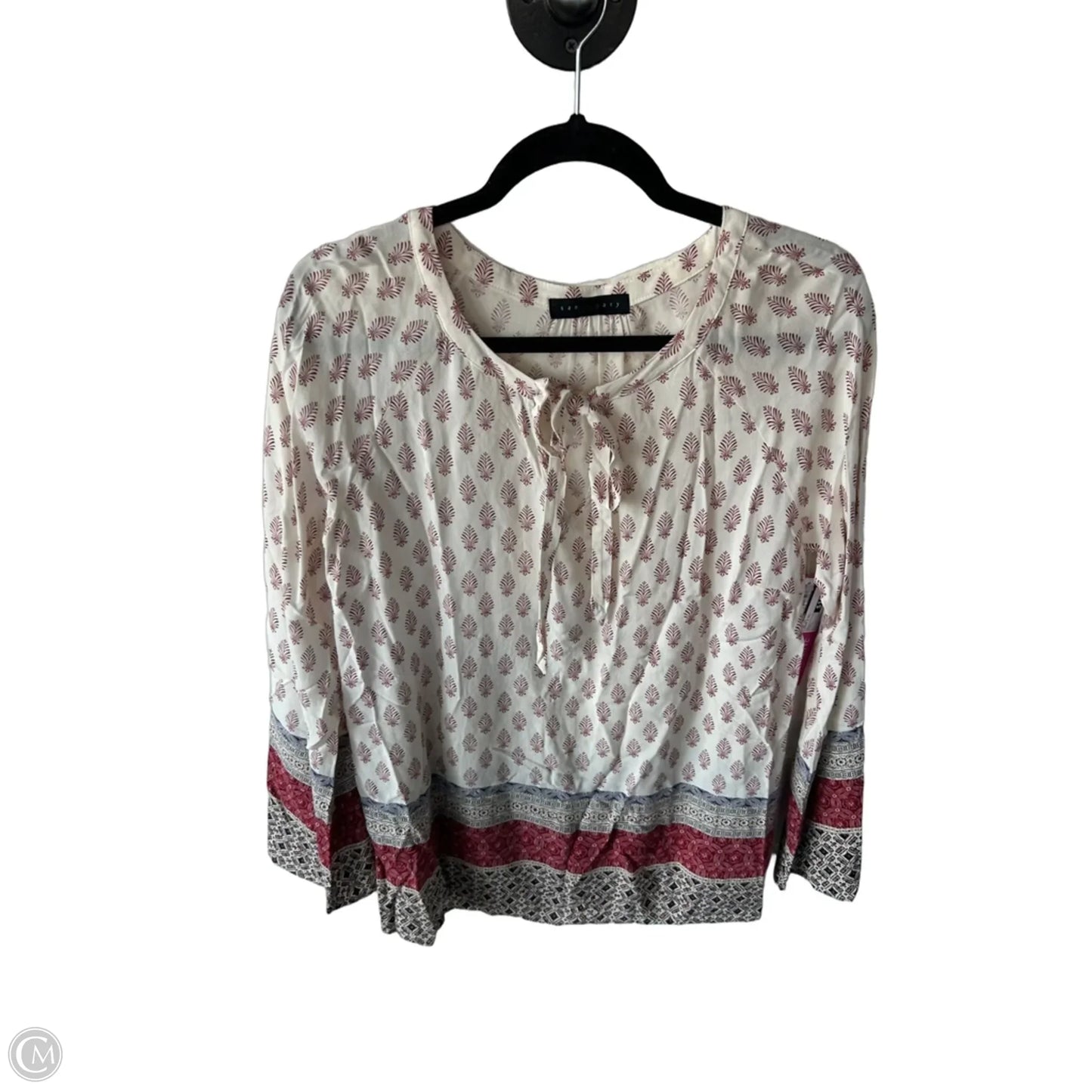 Top Long Sleeve By Sanctuary In Cream & Red, Size: L