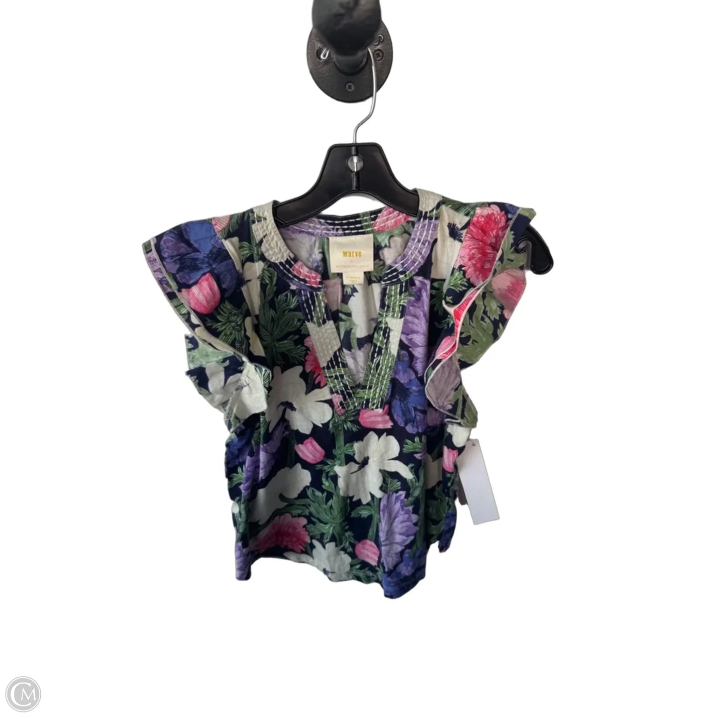 Top Short Sleeve By Maeve In Blue & Green, Size: Xs