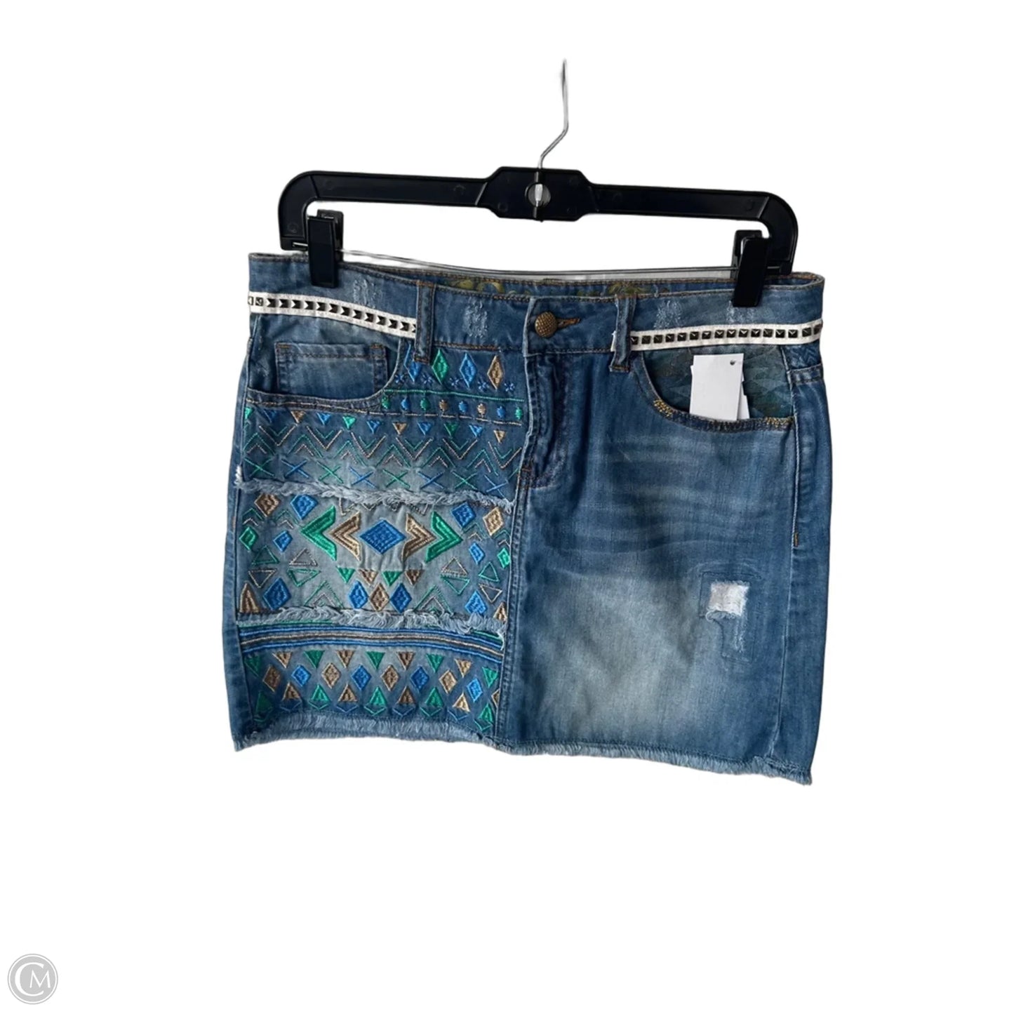 Skirt Mini & Short By Desigual In Blue Denim, Size: 10