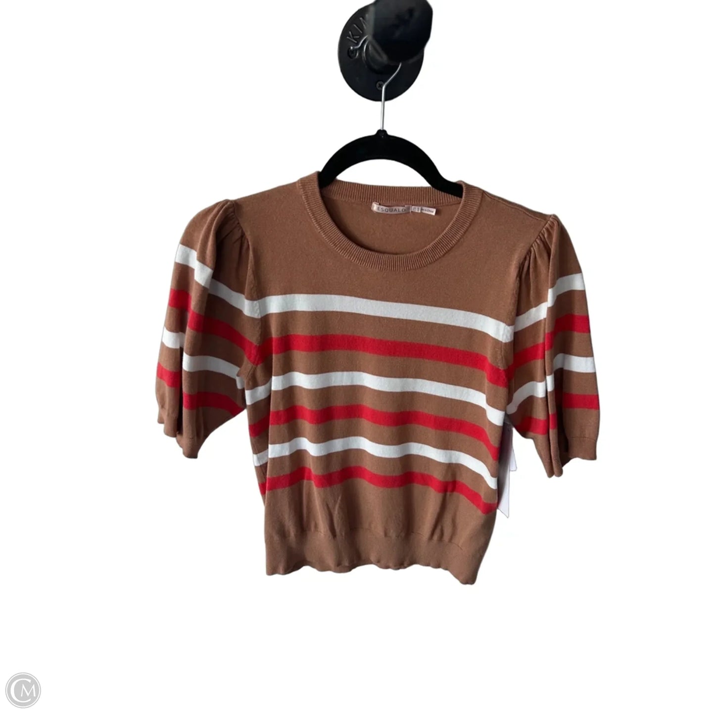 Sweater Short Sleeve By Clothes Mentor In Brown & Red, Size: S